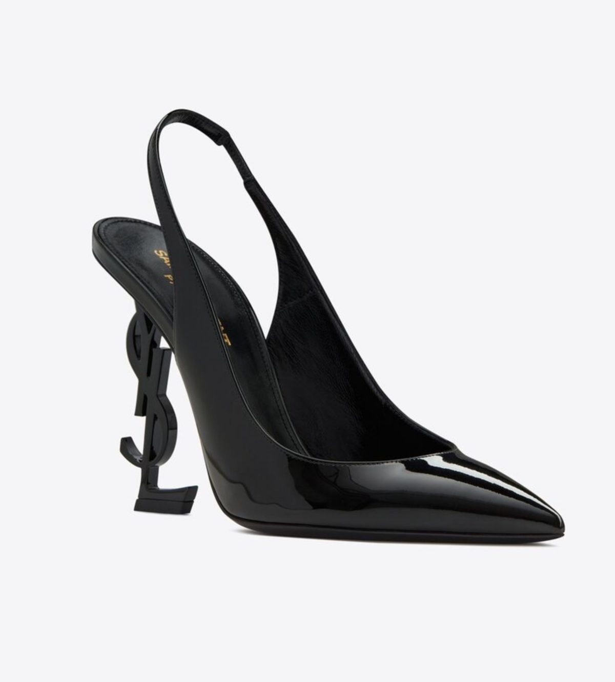 YSL Opyum Slingback Pumps In Patent Leather With Black Heel Anja Liesa