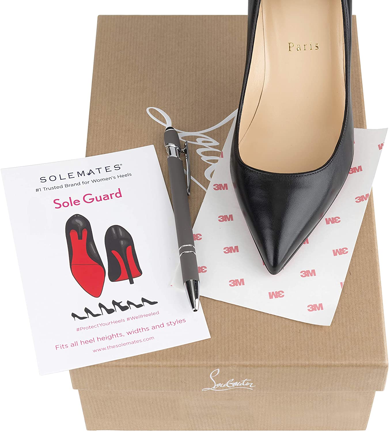 Sole Savior- (3 Pair!) Compatible Louboutin Sole Protector for Christian Louboutin Shoes, Red Bottom Protectors for Luxury Shoes- Christian
