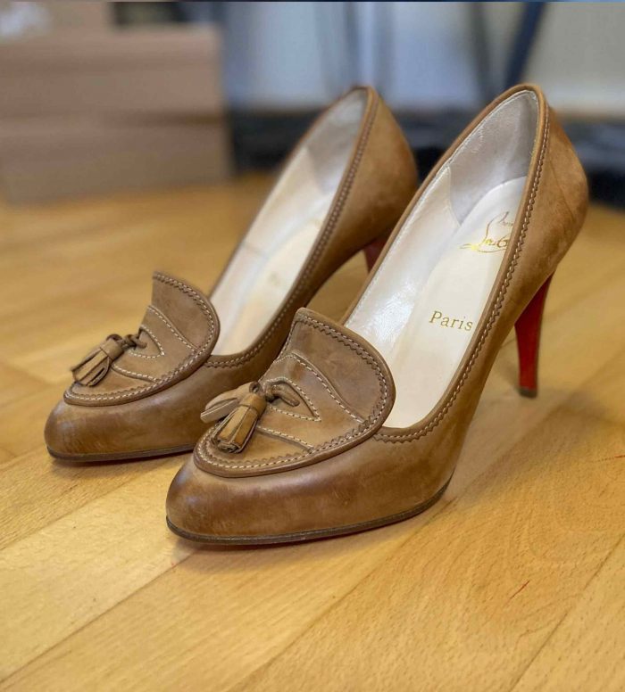 Louboutin Penny Loafer Pump Light Brown